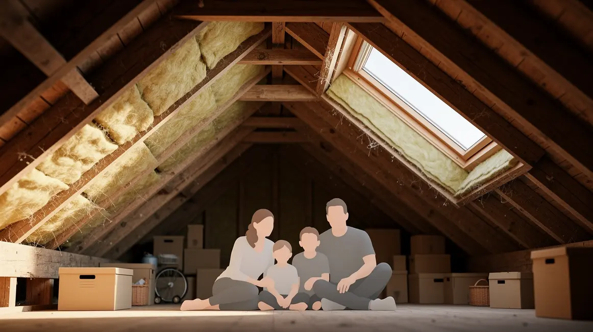 Isolation des combles sous toiture avec laine et charpente