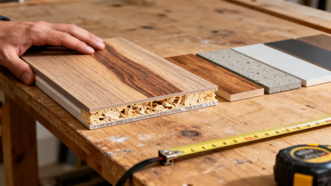 meuble mélaminé en 2026 : points clés à connaître 2 detail technique panneau melamine finitions bois beton couleurs