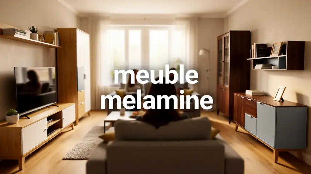 meuble melamine divers couleurs et finitions vue salon