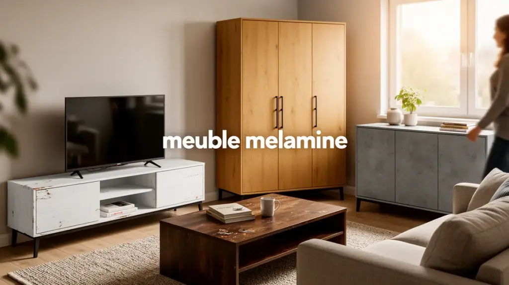 meuble melamine couleurs finitions salon moderne