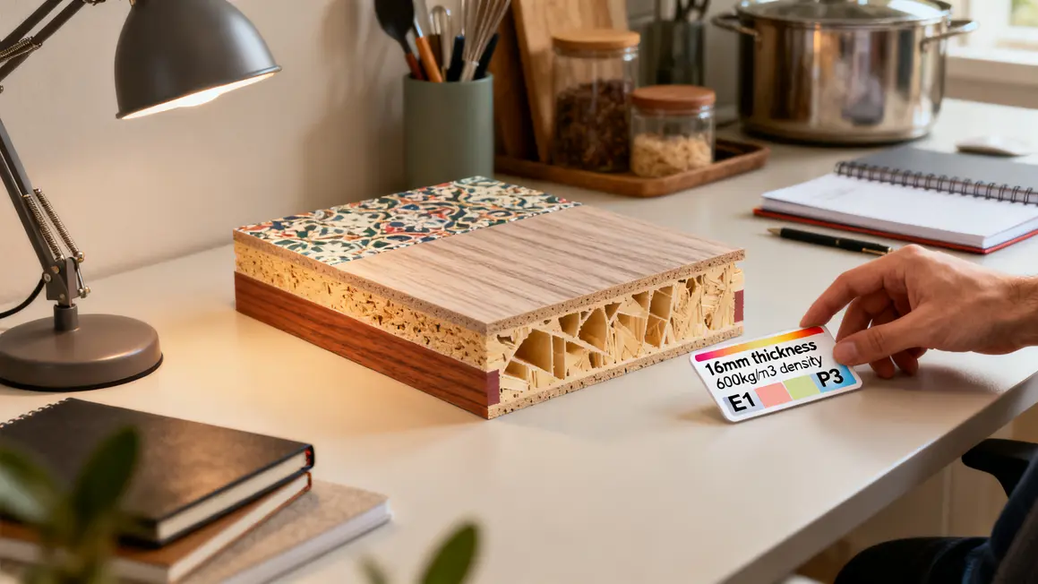Zoom sur panneau melamine chiffres bureau cuisine