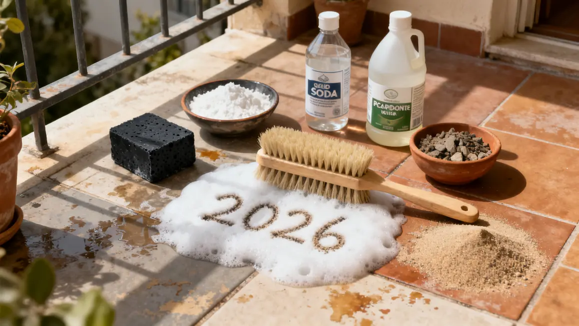 Produits entretien terrasse noircie savon noir bicarbonate 2026