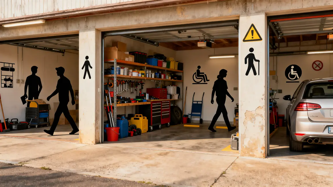 rangement garage : bonnes pratiques pour un résultat durable en petit budget 2 zones séparées et objets rangés dans garage organisé