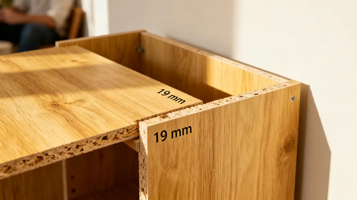 Bien choisir meuble mélaminé : méthode simple et fiable en petit budget 2 Panneau meuble melamine 19 mm MDF particules
