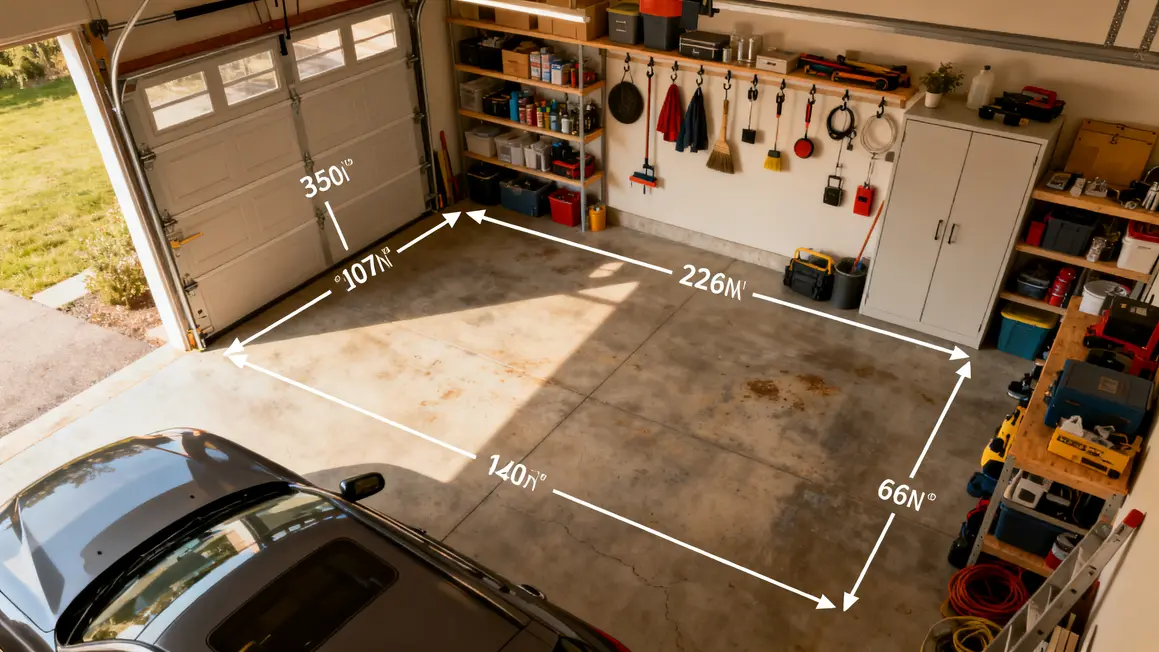 rangement garage : critères de choix vraiment utiles 2 Plan garage vue dessus zones délimitées étagères armoires crochets