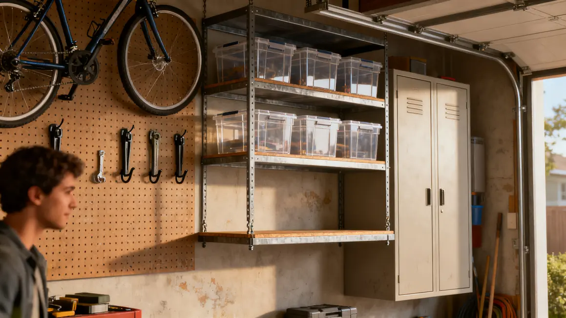 Mur de garage avec solutions de rangement étape par étape