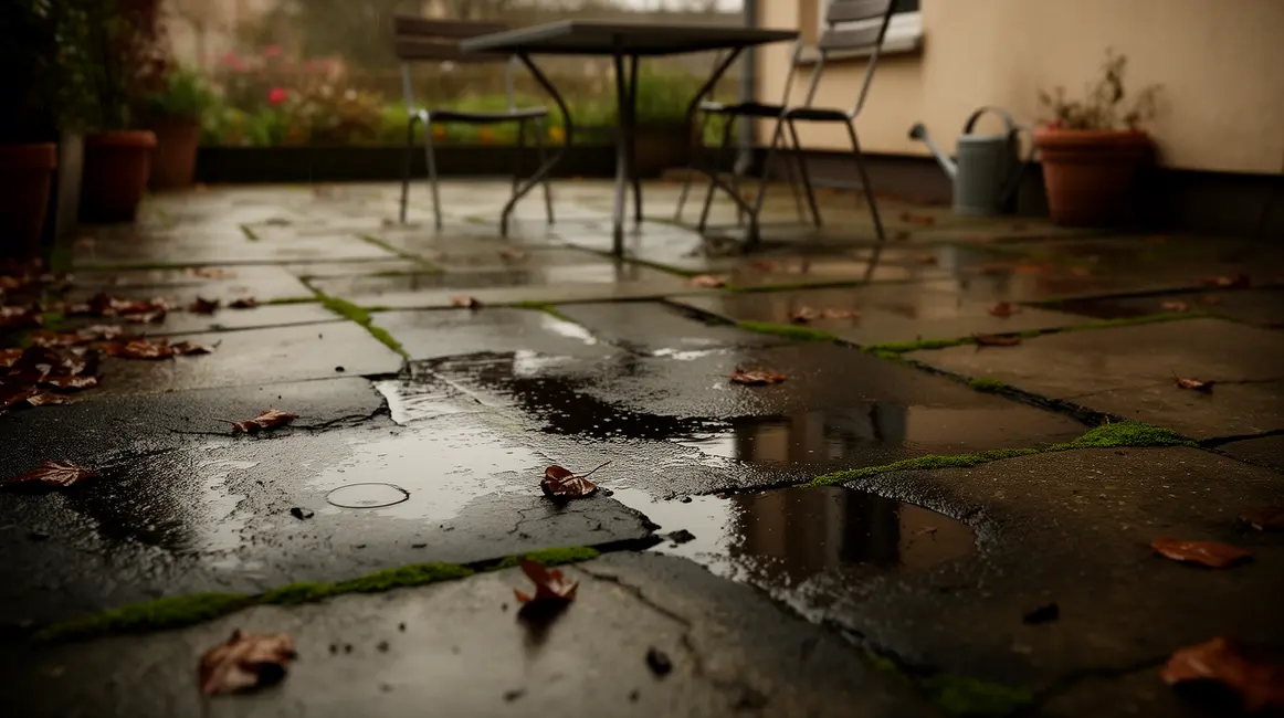 terrasse noircie : critères de choix vraiment utiles 51 terrasse noircie humide avec mousse et feuilles