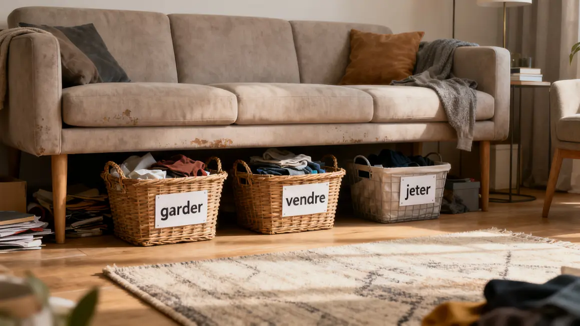 Comment réussir décoration du salon étape par étape en petit budget 3 desencombrement salon paniers petit budget