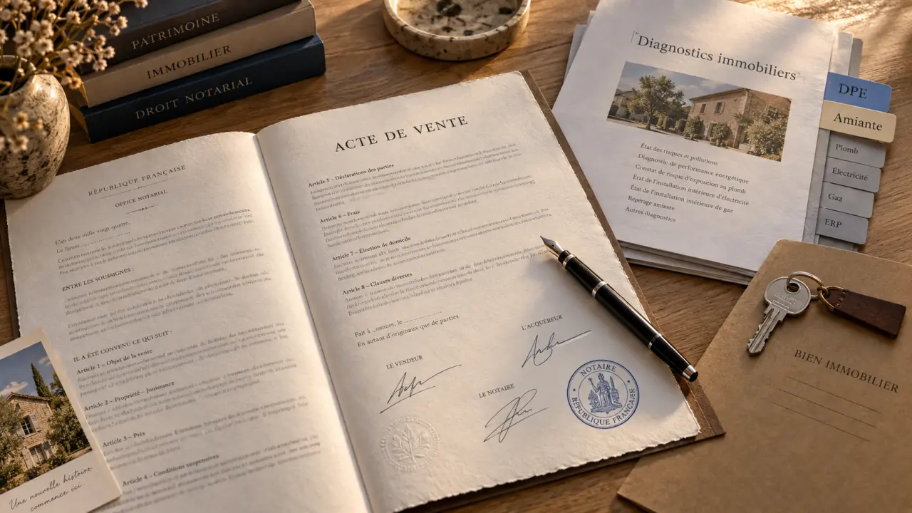 Acte de vente immobilier : le guide complet pour sécuriser votre transfert de propriété 4 Acte de vente immobilier : acte notarié, diagnostics, clé