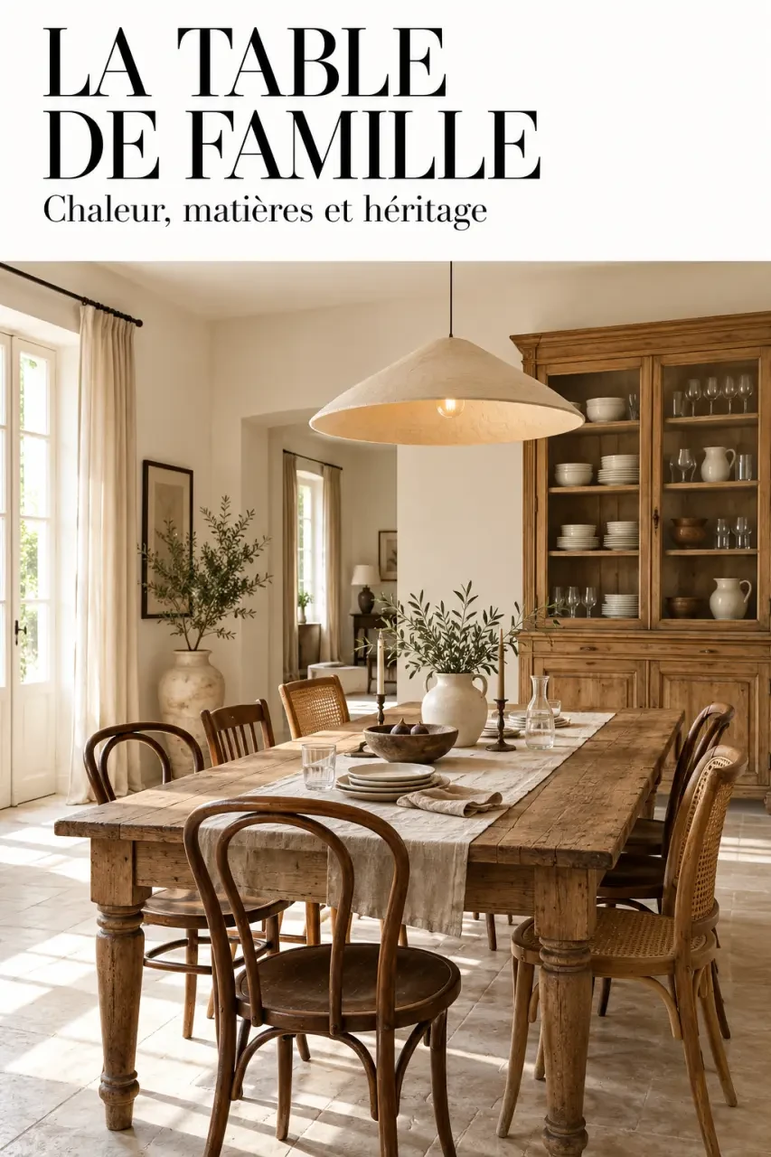 La déco maison de famille mêle ancien et contemporain sans surcharger l’espace 3 Salle à manger conviviale dans une déco maison de famille avec table en bois et vaisselier