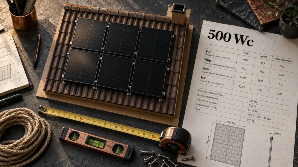 Panneaux solaires 500w et fiche technique pour bien choisir la puissance